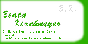 beata kirchmayer business card
